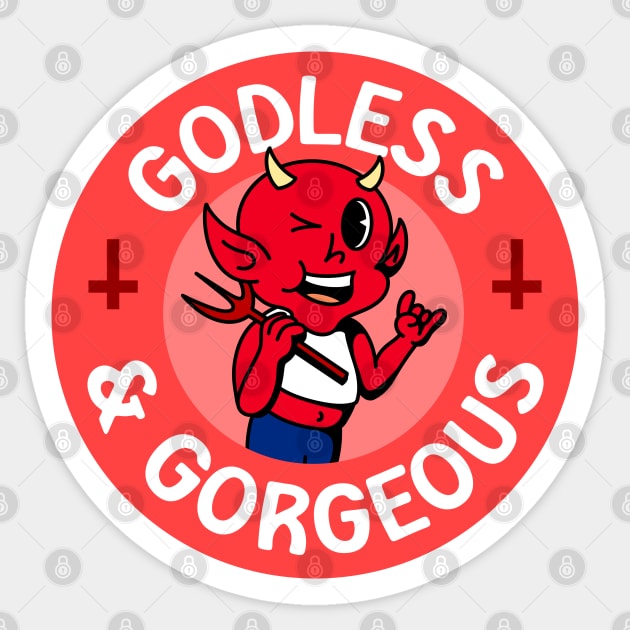 Faithless and Fierce - Cute Queer Atheist Devil Sticker by Football from the Left